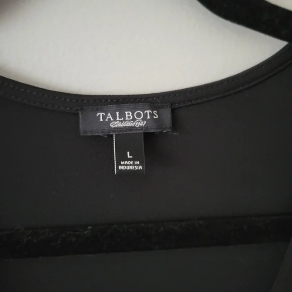 Talbots Classic Black Shortsleeve Knee-length Jersey Stretchy Dress. Size L - Picture 6 of 6
